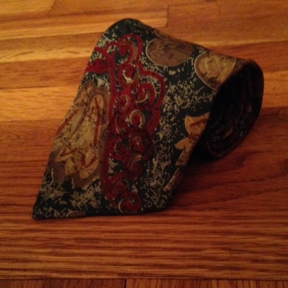 Stefano Milano Berry Gold Moss Bronze Silk Tie